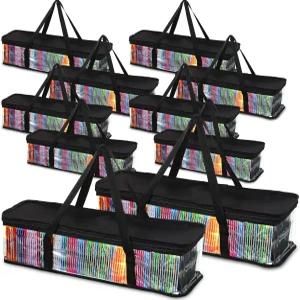 Wanger 10피스 CD 보관 가방 투명 PVC DVD 케이스 방수 홀더 및 앨범 비디오 게임용 지퍼 클리어 미디어