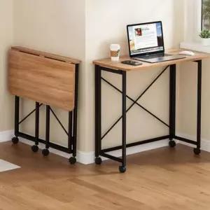 이동식 책상 간이 바퀴달린 접이식 폴딩 테이블 다용도 탁자 컴퓨터책상 원룸 자취 공간활용 혼족