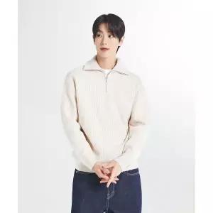 SPAO 소프트얀 헤어리 하프 집업 스웨터 SPKAF11C02