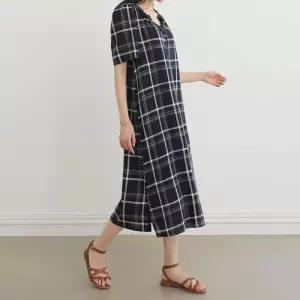 빅사이즈 306 넥밴드체크패턴원피스 DLYP489