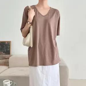 빅사이즈 306 무지스판브이넥반팔티 DLDP532