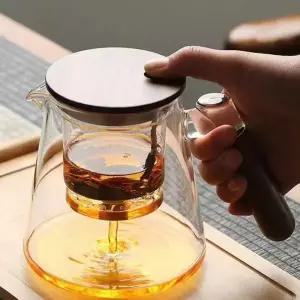 [골드스마일]내열 유리 버튼 차포트 티 메이커 커피 주전자