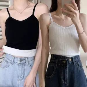 [라일리여성언더웨어] Rly 겨울 따뜻한 기모 안감 끈 브이넥 여자 나시 민