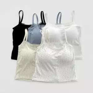 [라일리여성의류] Rly 리본 레이스 캡내장 나시 탑 이너 여성 여름 웨