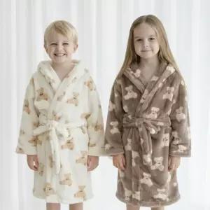 엔비키즈 [체험특가] 아동 테디 극세사 목욕가운 샤워가운 비치가운
