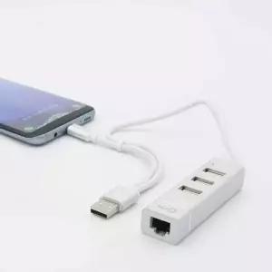 3포트 허브 랜포트 공유기 USB 멀티탭 C타입