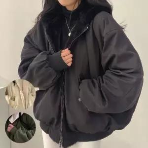 [라일리여성의류] Rly 하이넥 후드 여성점퍼 숏패딩 양면점퍼여성패딩