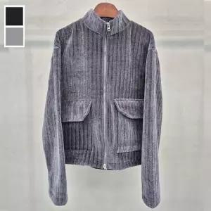 남자 하이넥 투웨이 풀집업 니트 자켓 5C-JKA-Q113-그레이