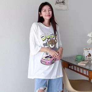 빅사이즈 306 곰캐릭터박시반팔티 DPOP466