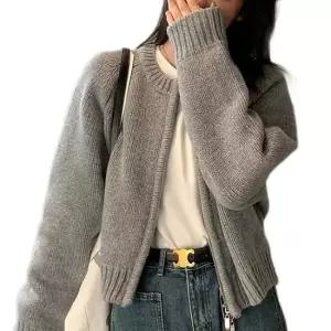 신상 여자 투웨이 집업 니트 아우터 캐주얼 자켓