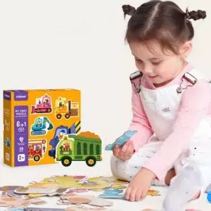 엄마표 알파벳자석놀이 건설자동차퍼즐 쉬운 아동용 맞추기 조각카드 스티커북