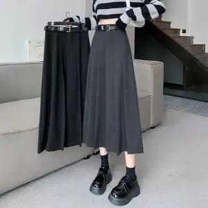 웬더스 모직 플리츠 롱스커트 주름치마 SD-260151