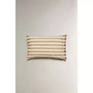 [ZARA] 자라 스트라이프 쿠션 커버 - 황토색 3369135