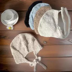 /신상오픈런 여성 비키니룩 그물 니트 리본 모자 보닛 비니