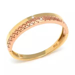 18K 더블 원형큐빅 콤비 레이어드 반지 NPC8325