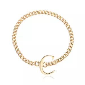 18K 알파벳 C이니셜 레이어드 체인실반지 MPR38116