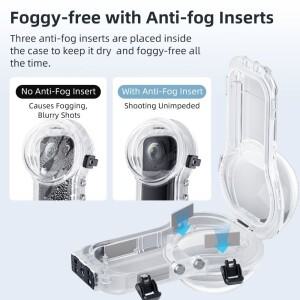 60M 방수 렌즈캡 포함 투명 하드 케이스, Insta360 X5 액션 카메라 액세서리용