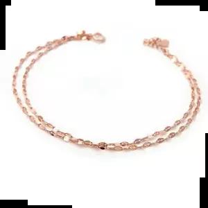 14K GOLD 로즈골드 여리여리 더블 체인 두줄 팔찌