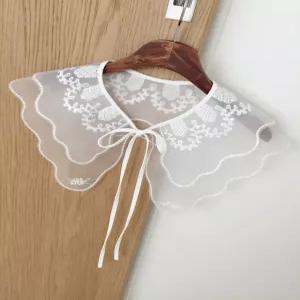 라라 레이스자수 오간자 이중 프릴 빅카라 숄