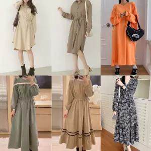 새로본 857봄상품 린넨 나염쉬폰 간절기여름빅사이즈 미디롱원피스 여성OPS 여자면반팔긴팔