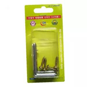 실내 창문 장식 설치 보조 부품 벽면 고정 브라켓 메탈 소재 은색 광택 나사