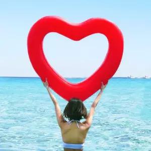 하트 물놀이 튜브 풀빌라 바캉스 수영 풀장 대형