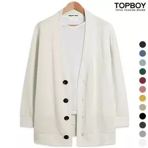 [하프클럽/탑보이]남녀공용 심플 빅버튼 오버핏 가디건 (LW017)