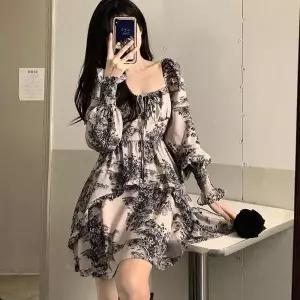 [오노마] ONM 러블리 스타일리 프릴 포인트 화려 패턴 미니 원피스 (S11100577)