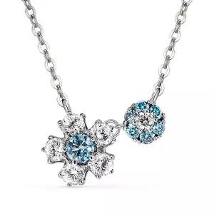 [도로시] 18k 블루밍 컬러 랩 다이아몬드 목걸이