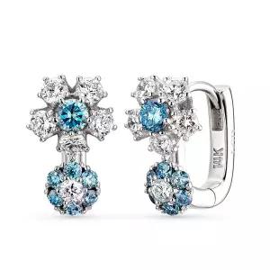 [도로시] 18k 블루밍 컬러 랩 다이아몬드 링귀걸이