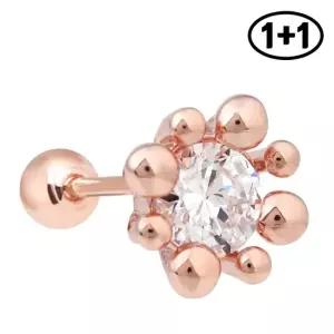 14K 골드핀 버블버블 큐빅 피어싱 1+1