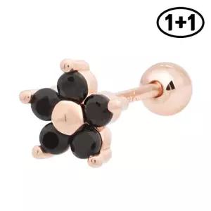 14K 골드핀 펜시 큐빅 꽃 피어싱 1+1