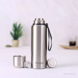듀얼 보온병 실버 1L 도시락 겨울 음료 물병