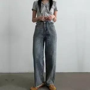 [하프클럽/]여성 그레이 워싱 데님 팬츠 그레이진 청바지 찢청