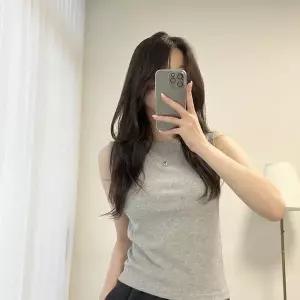 [하프클럽/]여자 슬리브리스 슬림핏 골지 티셔츠