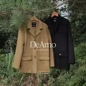 핫핑 [고퀄리티/고급미] 드아모 세미루즈핏 스웨이드 싱글 자켓