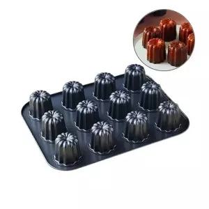 고품질 베이킹 오븐용 까눌레 틀 12구 디저트 팬 판 베이킹용 넌스틱 (WFJQI0B)