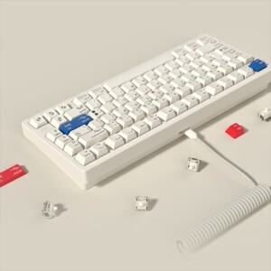 PBT 픽셀 테마 키캡, 열 승화 체리 프로필, 심플한 맞춤형 기계식 키보드 액세서리 선물