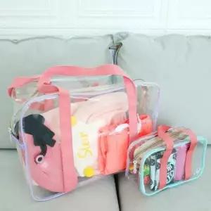 투명 젤리 빅사이즈 물놀이가방 목욕가방 라지 스몰 세트 (WFJSE6P)