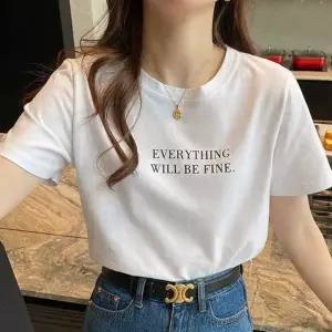 영문 레터링 기본티셔츠 오버핏 라운드넥 여름 반팔티 (WFK5UD4)