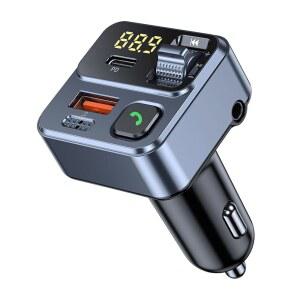 KAIY FM 송신기 42W 타입 충전 고속 어댑터 드라이브 핸즈프리 음악 지원 자동차 플레이어 어댑터 USB 블루투스 라디오 통화