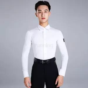 남성 댄스복 셔츠 스트라이프 꽃무늬 시스루