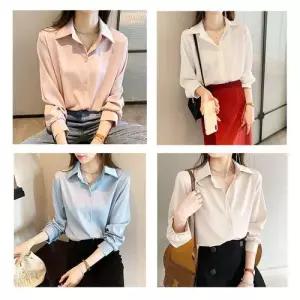 여자 데일리 모던 스타일 봄 가을 쉬폰 블라우스 셔츠 WAE2507