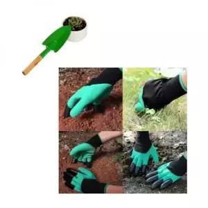 고구마캐기 농사 텃밭가꾸기 정원 원예 도구 장갑 그린+모종삽 (WFKAEL5)