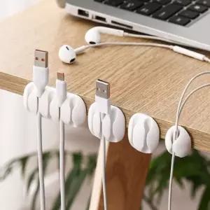컴퓨터선 충전기 전선 케이블 고정 걸이 홀더 화이트 (WFKAF2E)