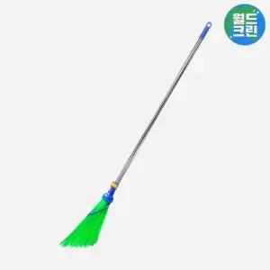 월드크린 개량비 소 원터치 1단 스텐 도로 빗자루 싸리비 도로비 실외 마당 제설