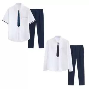 남자 캠퍼스 교복세트 반팔or긴팔 학생복 화이트 (WFKBVOB)