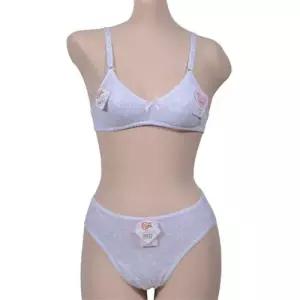 발랄한 느낌 면 A컵 주니어 브라팬티세트 WFIPU69