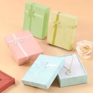 목걸이 귀걸이 선물 상자 사각 리본 포장 케이스 10P (WFKBRTA)