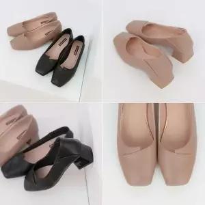 [하프클럽/]비치샌들 플립 스퀘어 단화 여성구두 펌프스